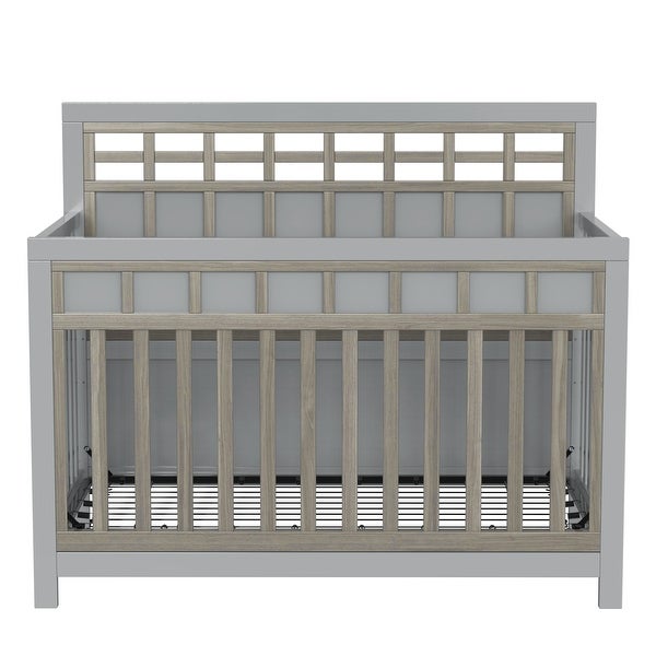 3 Pieces Nursery Sets Baby Crib and Changer Dreeser with Removable Changing Tray - - 37797197