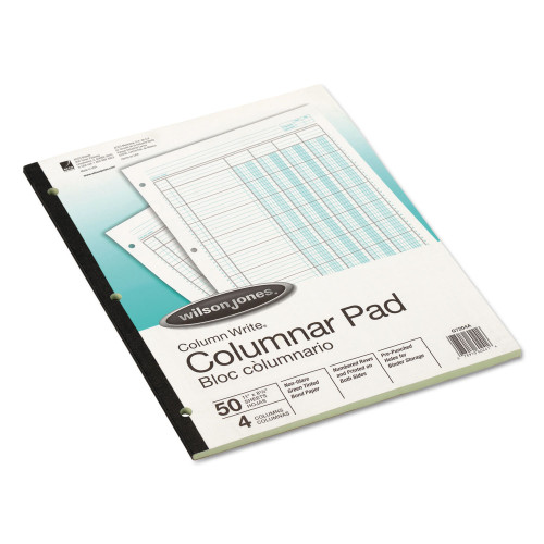 Wilson Jones Accounting Pad， Four Eight-Unit Columns， Two-sided， Letter， 50-Sheet Pad (G7204A)