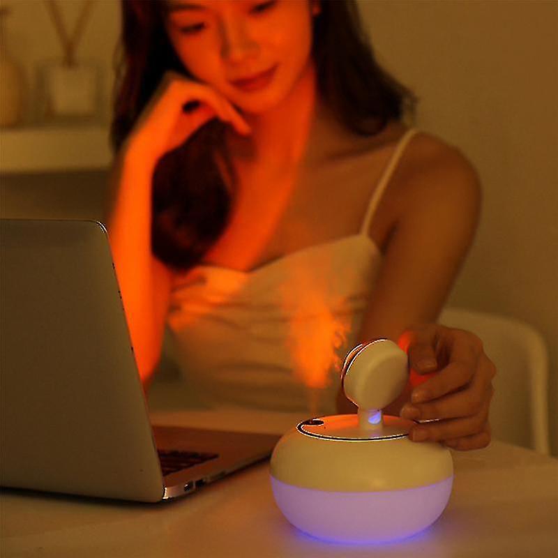 Night Light 2 In 1 Mini Wireless Lamp Air Humidifier Diffuser Desktop Office Take Photos Pink