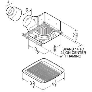 Broan-NuTone ULTRA GREEN XB Series 50 CFM Ceiling Bathroom Exhaust Fan with LED Light ENERGY STAR* XB50L1