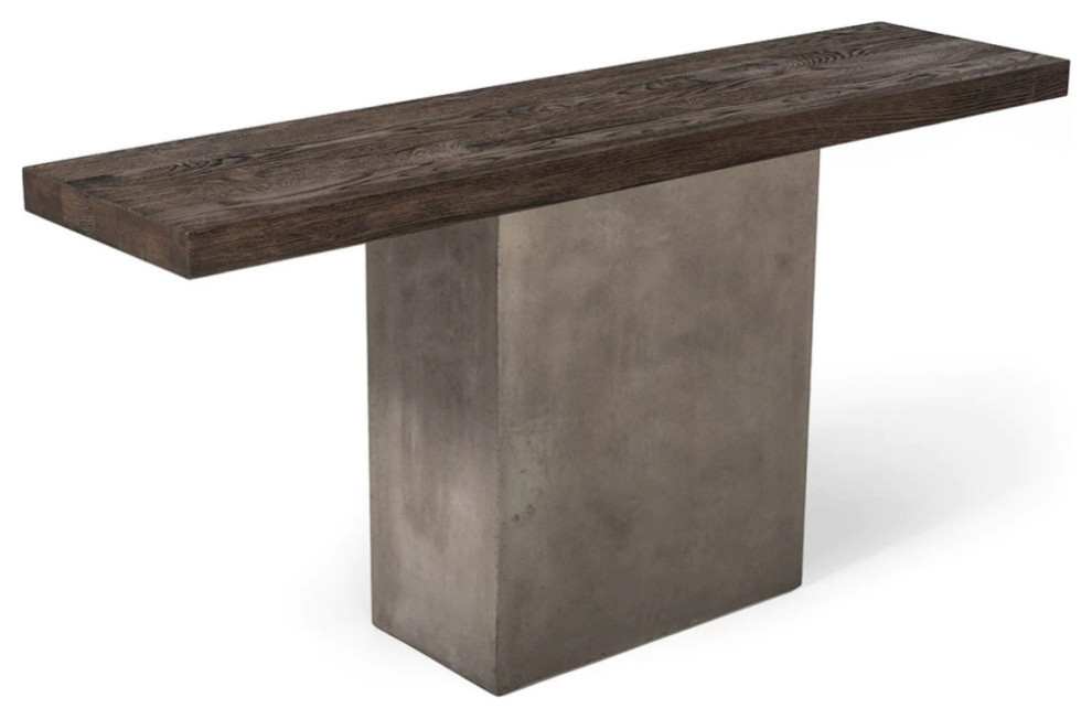 Kian Modern Oak  ampConcrete Console Table   Industrial   Console Tables   by V.S.D Furniture  Houzz