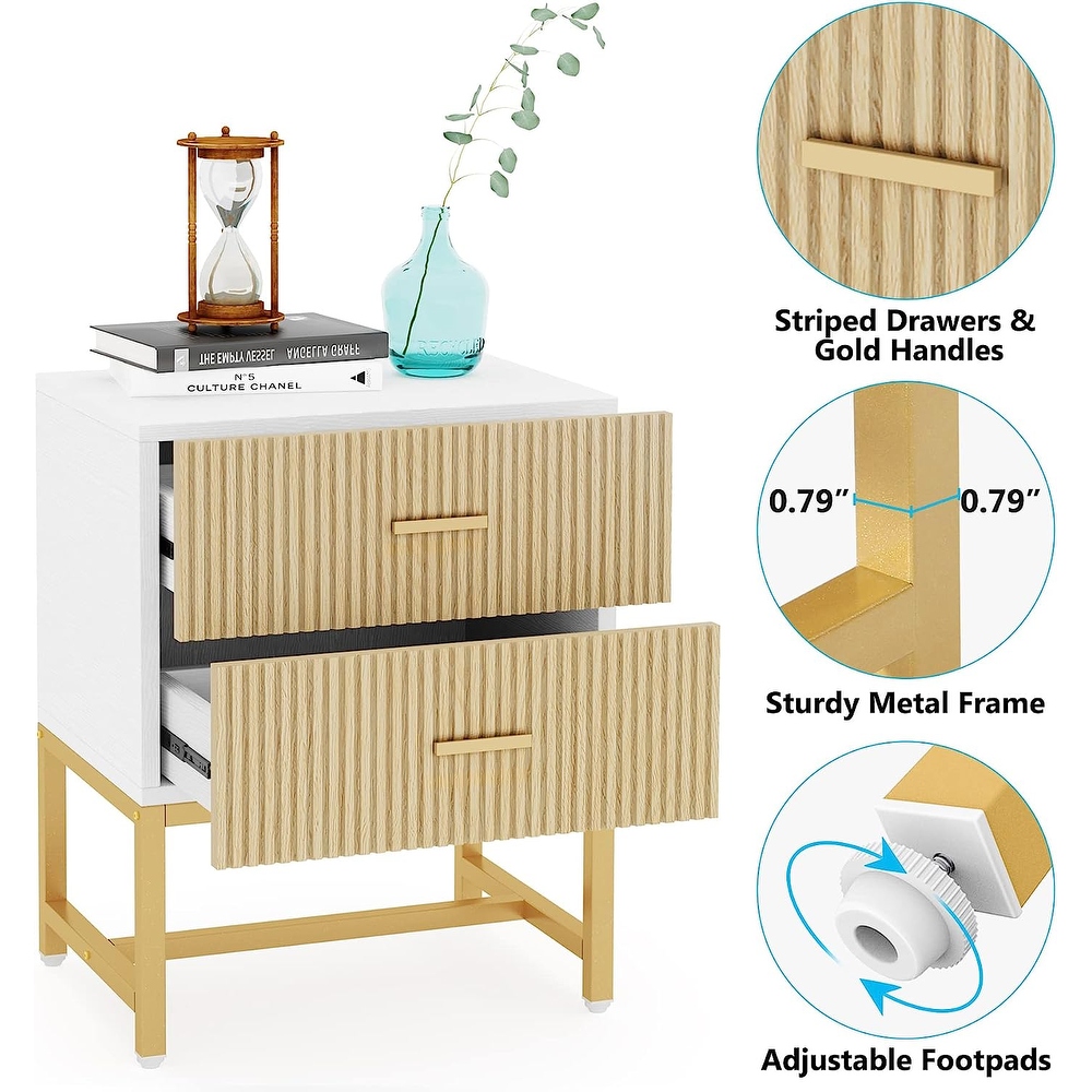 2 Drawer Nightstand  Modern Night Stands Bed Side Table