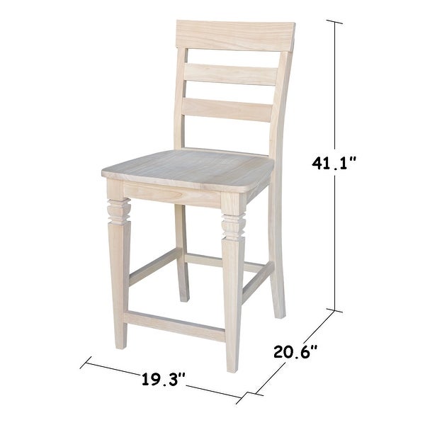 Unfinished Solid Parawood Java Stool