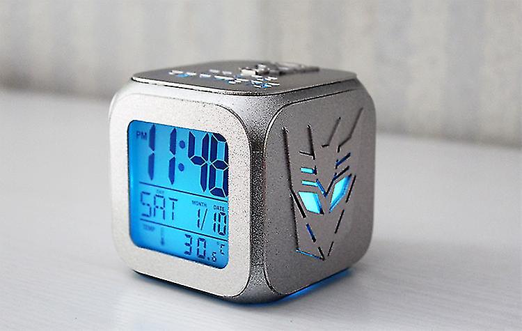 Creative 3d Stereo Led Small Alarm Clock Led Night Light Electronic Clock Black Shell Usb Cable Plug + Battery Box Version