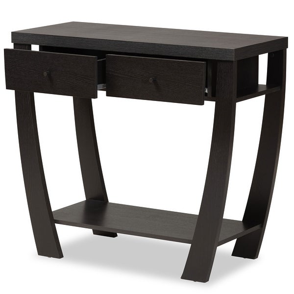 Capote Modern and Contemporary Dark Brown Finished Wood Console Table