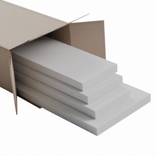 Ekena Millwork 58 in. X 96 in. X 1-12 in. Expanded Cellular PVC Wainscoting Moulding Trim (4 Pack) WPKP02SP