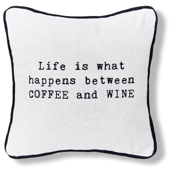 X 10 quot quot coffee And Wine quot Sentiment Decor Decoration Printed Throw Pillow For Sofa Couch Or Bed