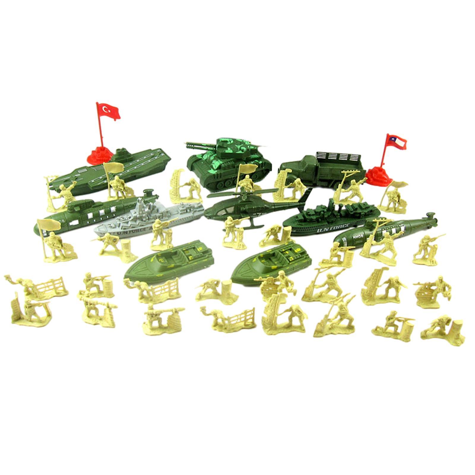 52 Pieces Soldier Figures Toys Mini Layout Playset For Adults Teens Children A