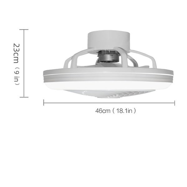 18 Inch Enclosed White Ceiling Fan LED Lamp with Remote Control Shopping - The Best Deals on Ceiling Fans | 40685109