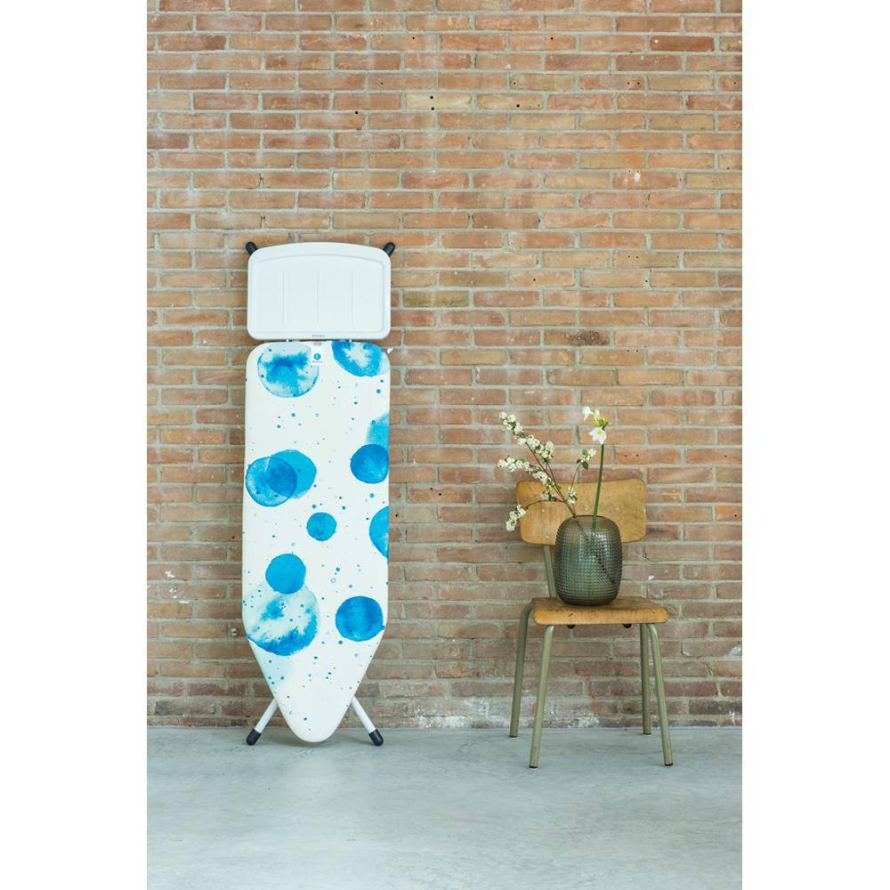 Brabantia Ironing Board C with Solid Steam Unit Holder Ice Water Cover and White Frame 321962