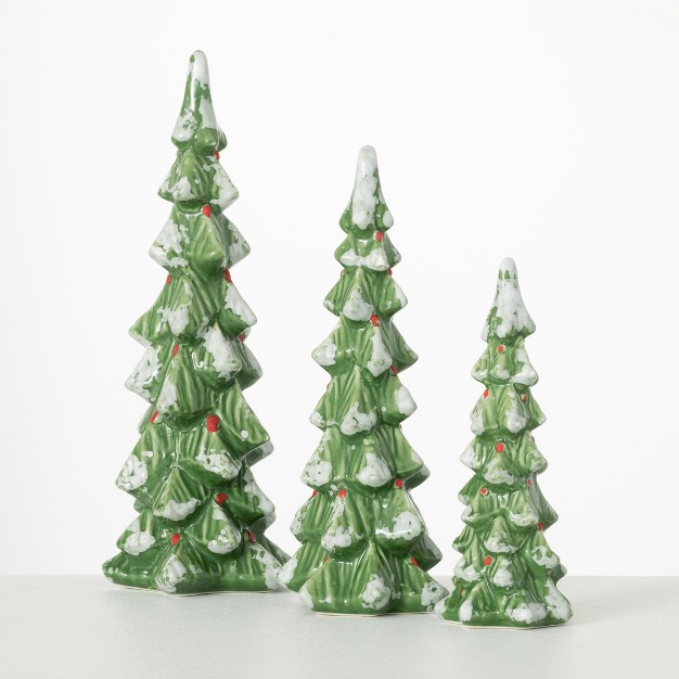 7 5 quot h 10 quot h And 12 quot h Sullivans Mini Christmas Tree Set Of 3 Christmas Decor Green