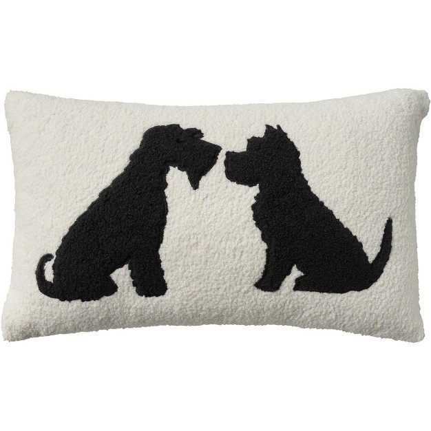 Mina Victory Pet Dogs Silhouette Faux Shearling Indoor Throw Pillow