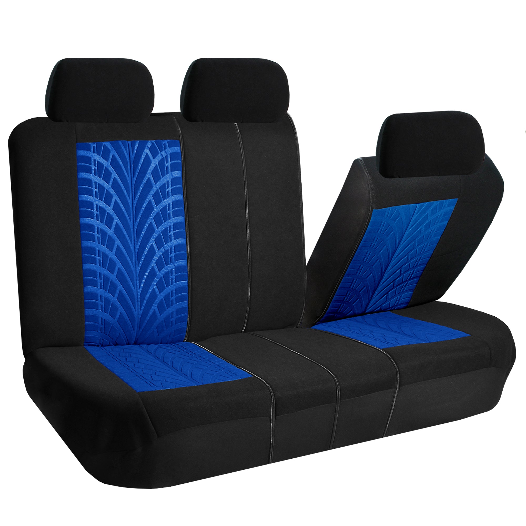 FH Group FH Travel Master Car Seat Covers for Auto Complete Seat Covers Set with 4PCS with Black Floor Mats Blue Black