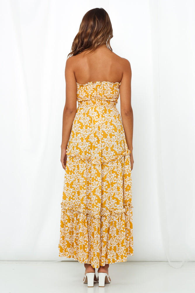 Love My Tequila Sunrises Maxi Dress Mustard