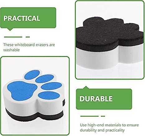 10pcs White Board Erasers Magnetic Dry Erase Eraser Dog Paw Shape Chalkboard Eraser Reusable Dry Erase Board Erasers For Home School Office