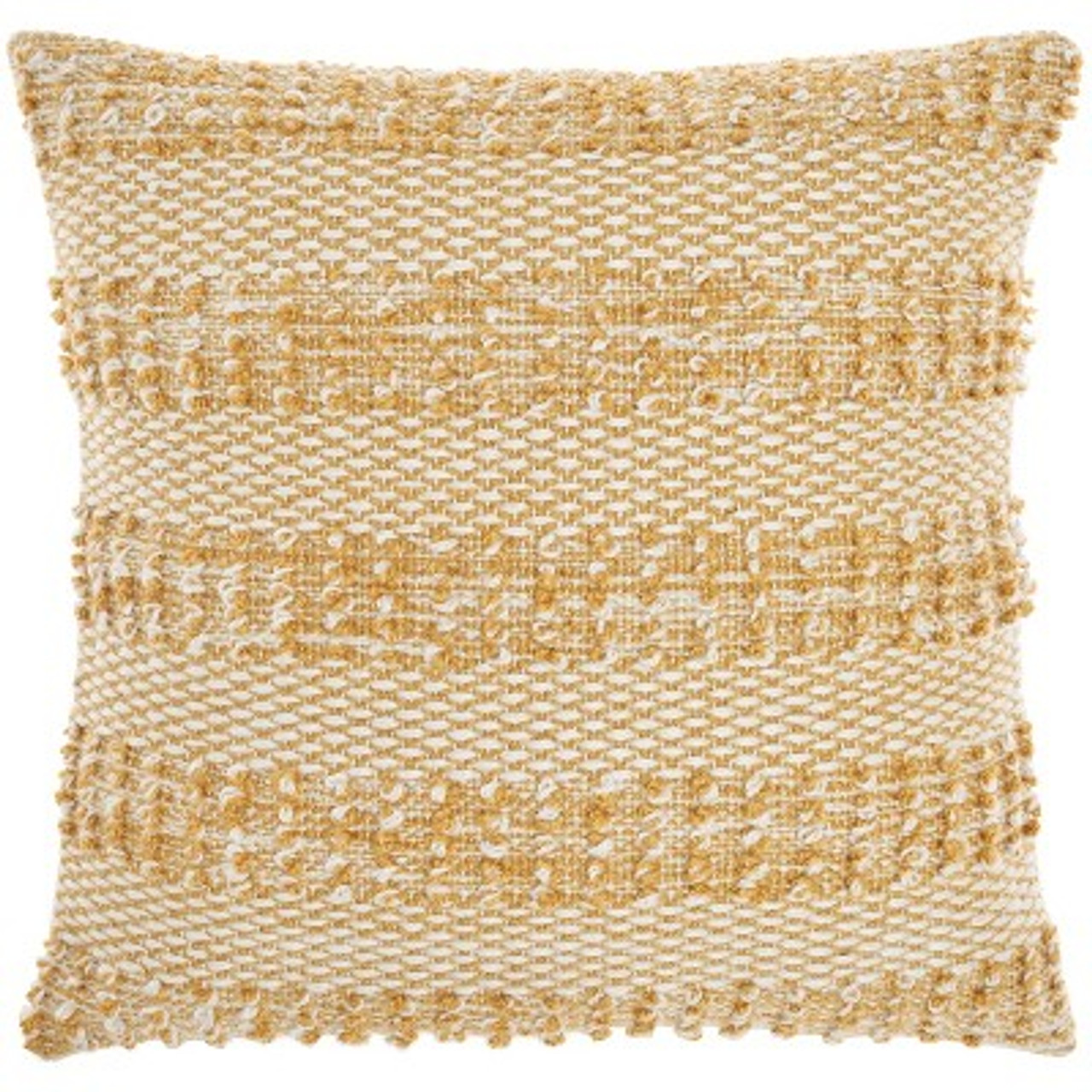 18x18 Woven Striped and Dots Square Throw Pillow Yellow - Mina Victory