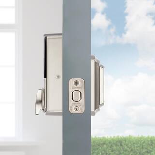 Kwikset Halo Touch Satin Nickel Traditional Fingerprint WiFi Elect Smart Lock Deadbolt Feat SmartKey Security with Tustin Lever 959TRL720TNL15