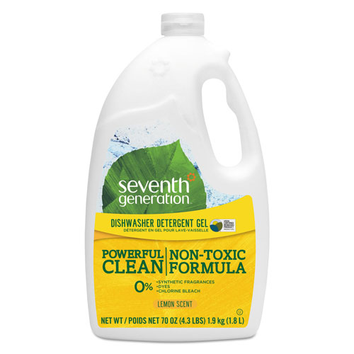 Unilever Seventh Generation Natural Automatic Dishwasher Gel | Lemon， Jumbo 70 oz Bottle | SEV22831EA