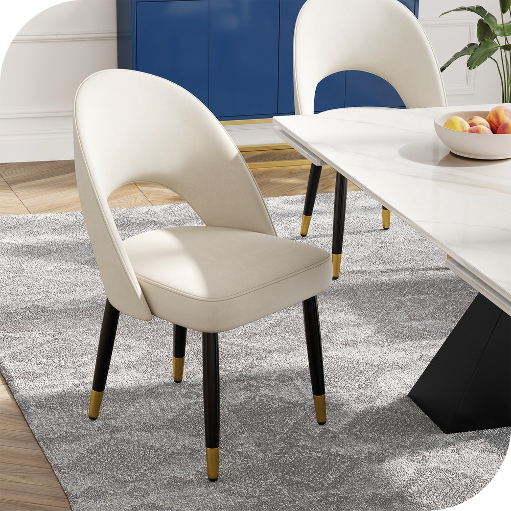 Moasis Upholstered Dining Chair Side Chair with Solid Wood Legs(Set of 2)