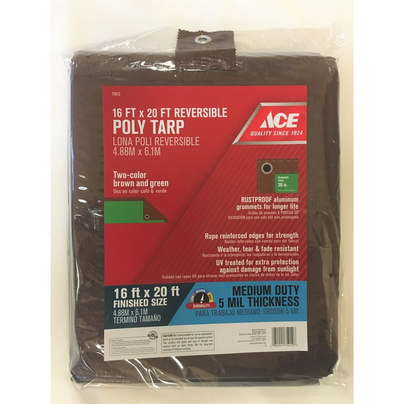 TARP POLY BRN/GRN 16X20