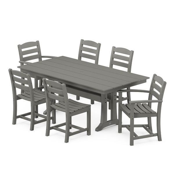 POLYWOOD La Casa Café 7Piece Farmhouse Trestle Dining Set