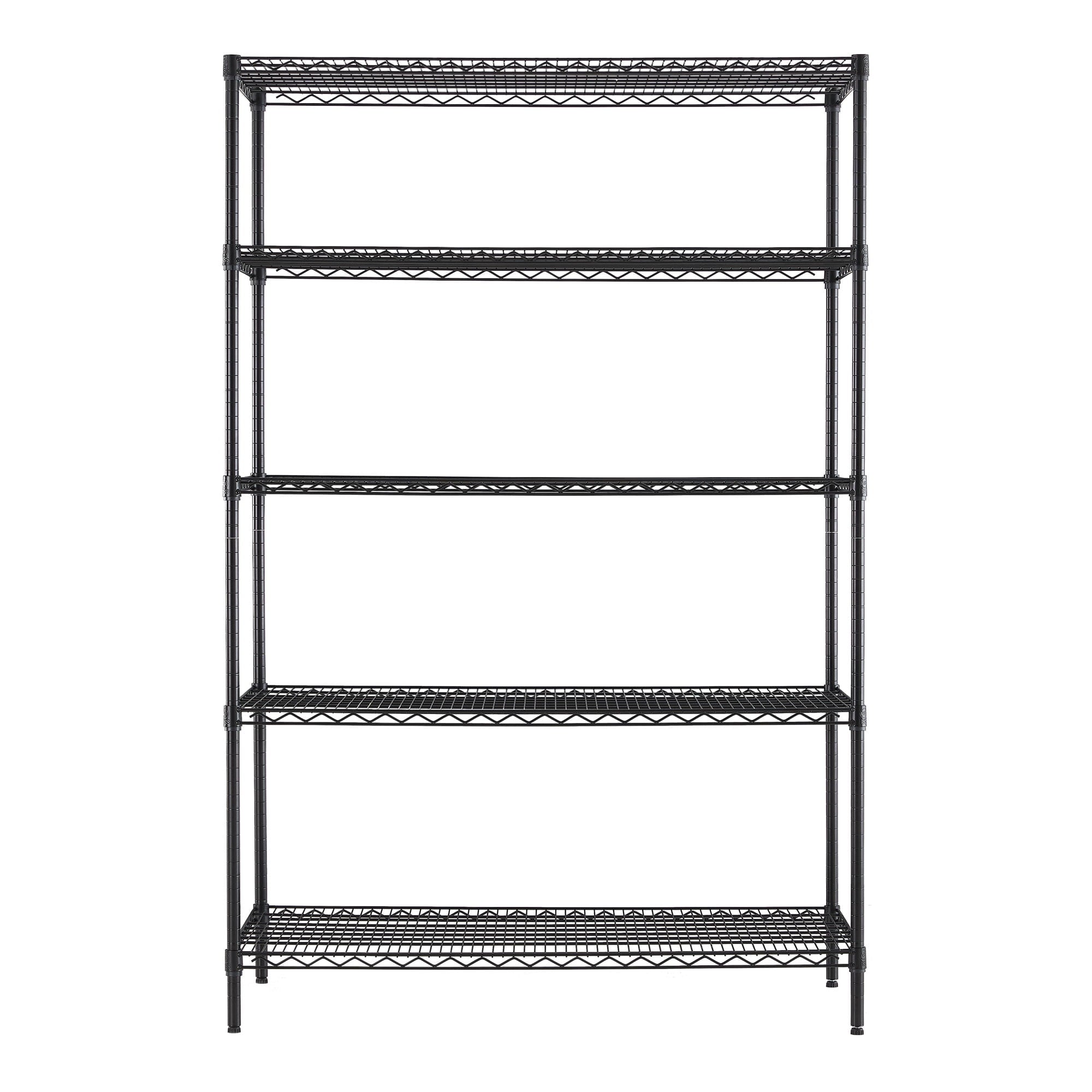 Hyper Tough 5 Shelf Commercial Wire Shelf Unit Black Capacity 4000 lbs