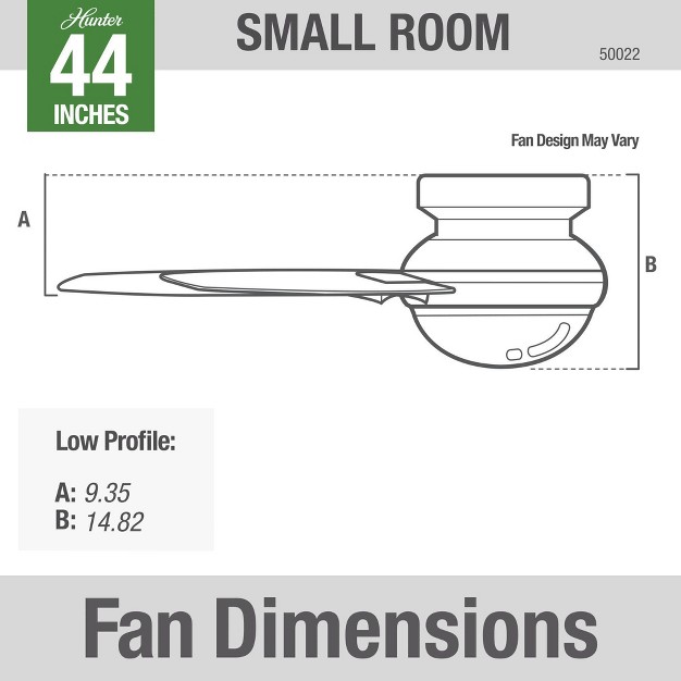 Dublin Low Profile Ceiling Fan With Remote Hunter