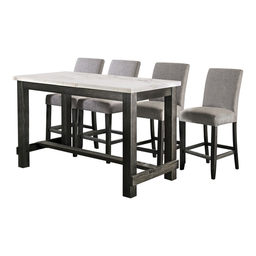 Shap Rustic Solid Wood 5 Piece Counter Height Dining Set by Furniture of America