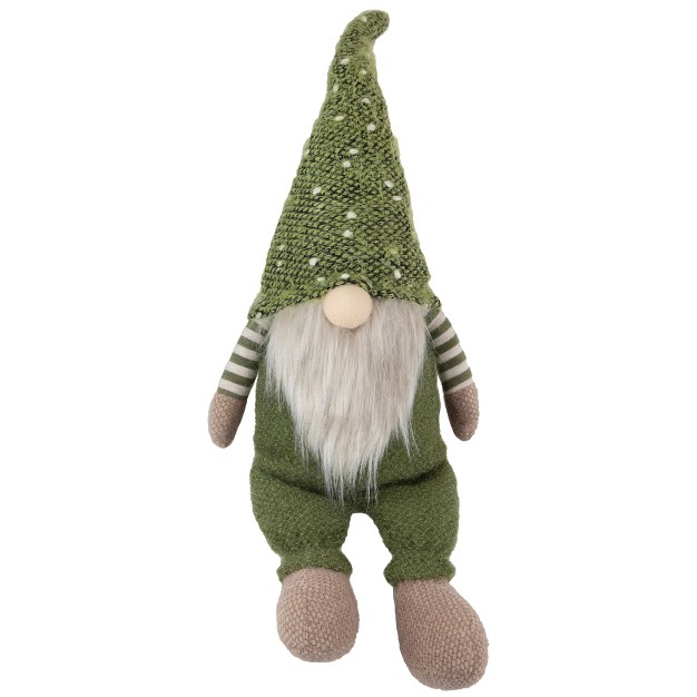 Olive Green Sitting Christmas Gnome Decoration