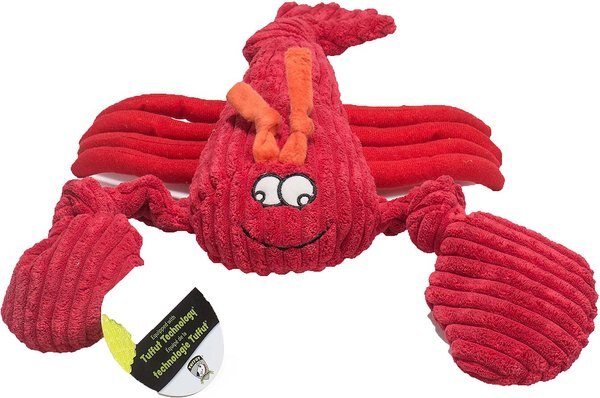 HuggleHounds Sea Creature Durable Plush Corduroy Knottie Squeaky Dog Toy