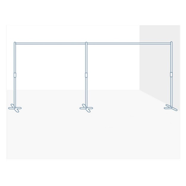 Room Dividers Now End2end Room Divider Stand For Large Room 12ft To 18ft Wide Black without Curtains