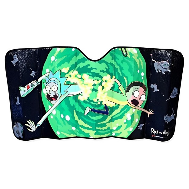 Just Funky Rick And Morty Schrodingers Cat 57 X 28 Inch Car Sunshade