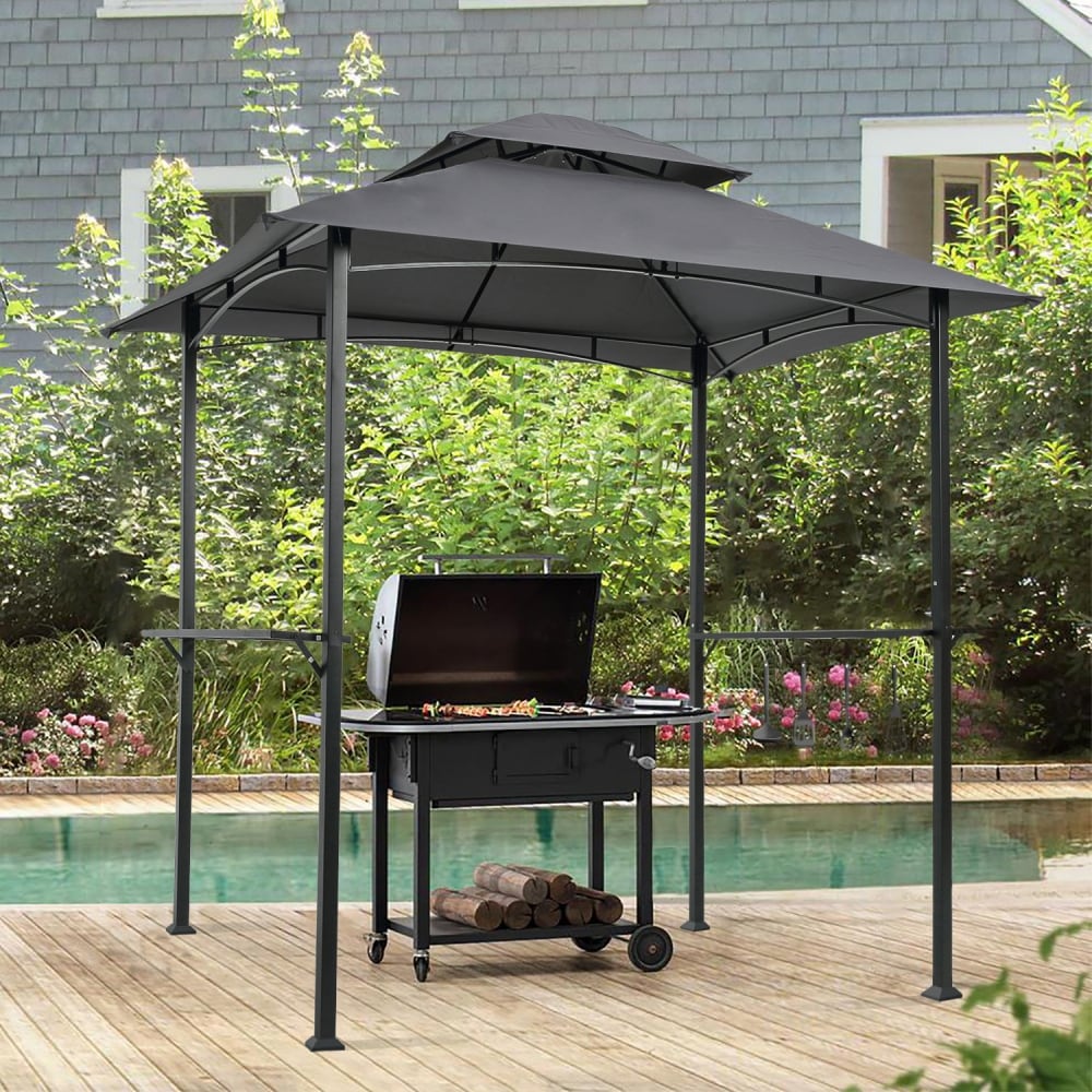 8 x 5 Ft Outdoor Gazebo Tent Double Top with hook and Bar Counters