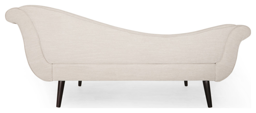 Jakyrah Contemporary Chaise Lounge with Scroll Arms   Midcentury   Indoor Chaise Lounge Chairs   by GDFStudio  Houzz