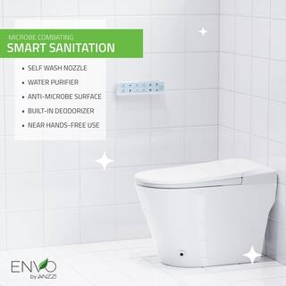 ANZZI ENVO Echo Elongated Smart Toilet Bidet in White with Auto Open Auto Close Auto Flush Heated Seat and Remote TL-STFF950WH