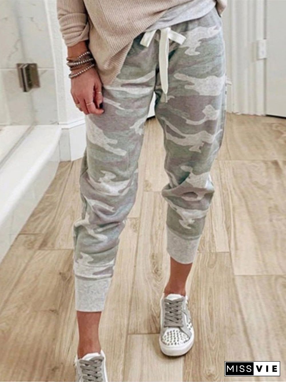 Women'S Pants Camouflage Print Drawstring Track Pants