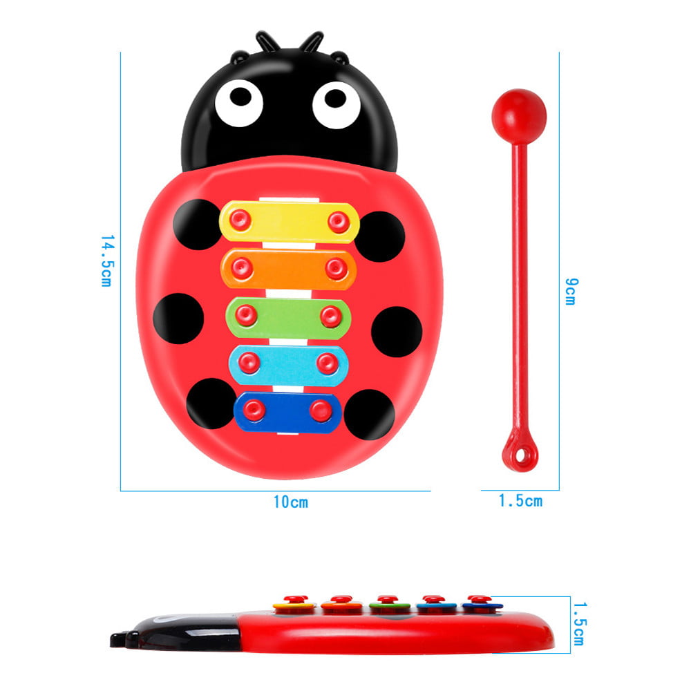 Egmy Colorful Ladybird Baby Kid 8-Note Xylophone Musical Toys Wisdom Development