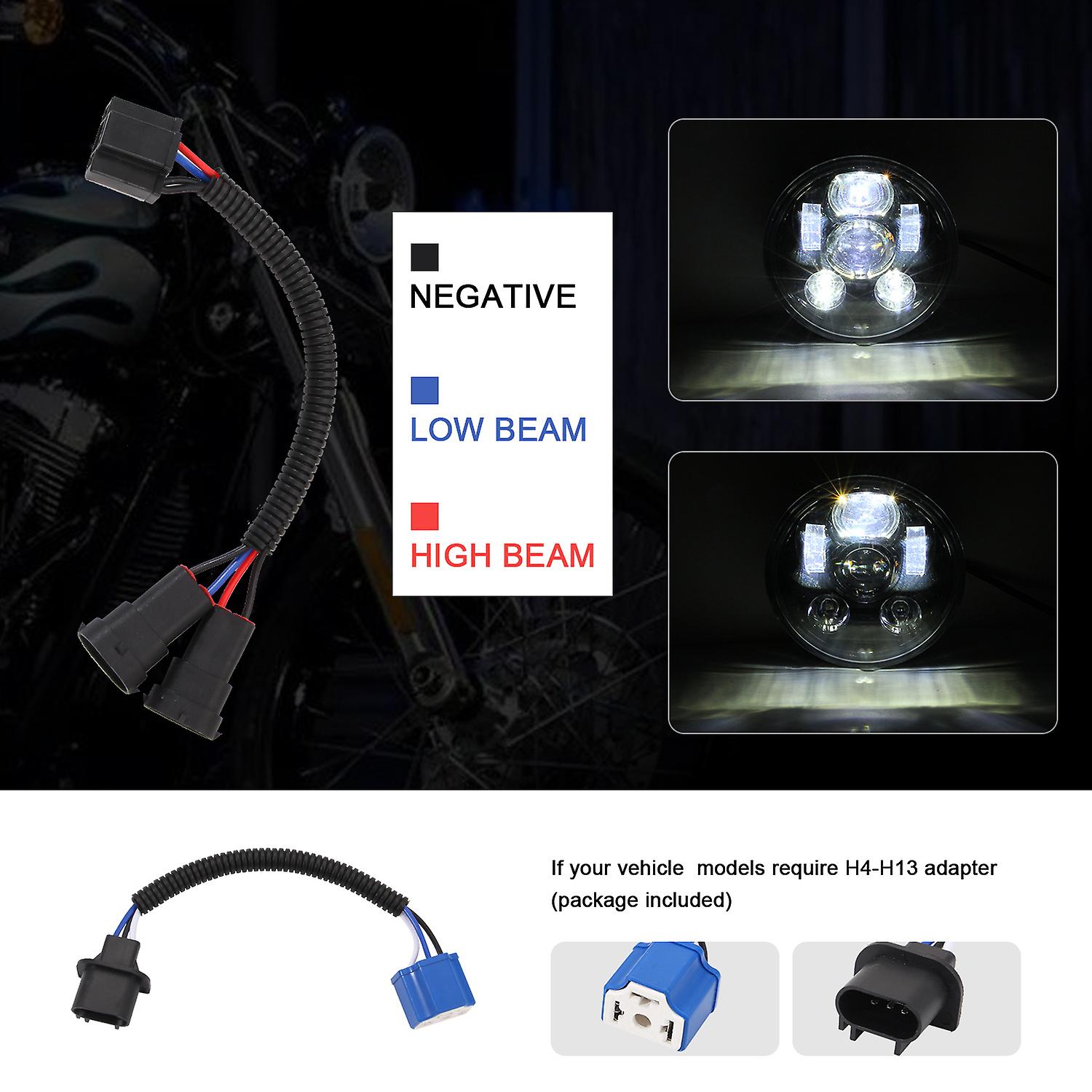 5.75 Inch Led Headlight Motorcycle Projector Headlamp Super Wide Angle Driving Light No.319893