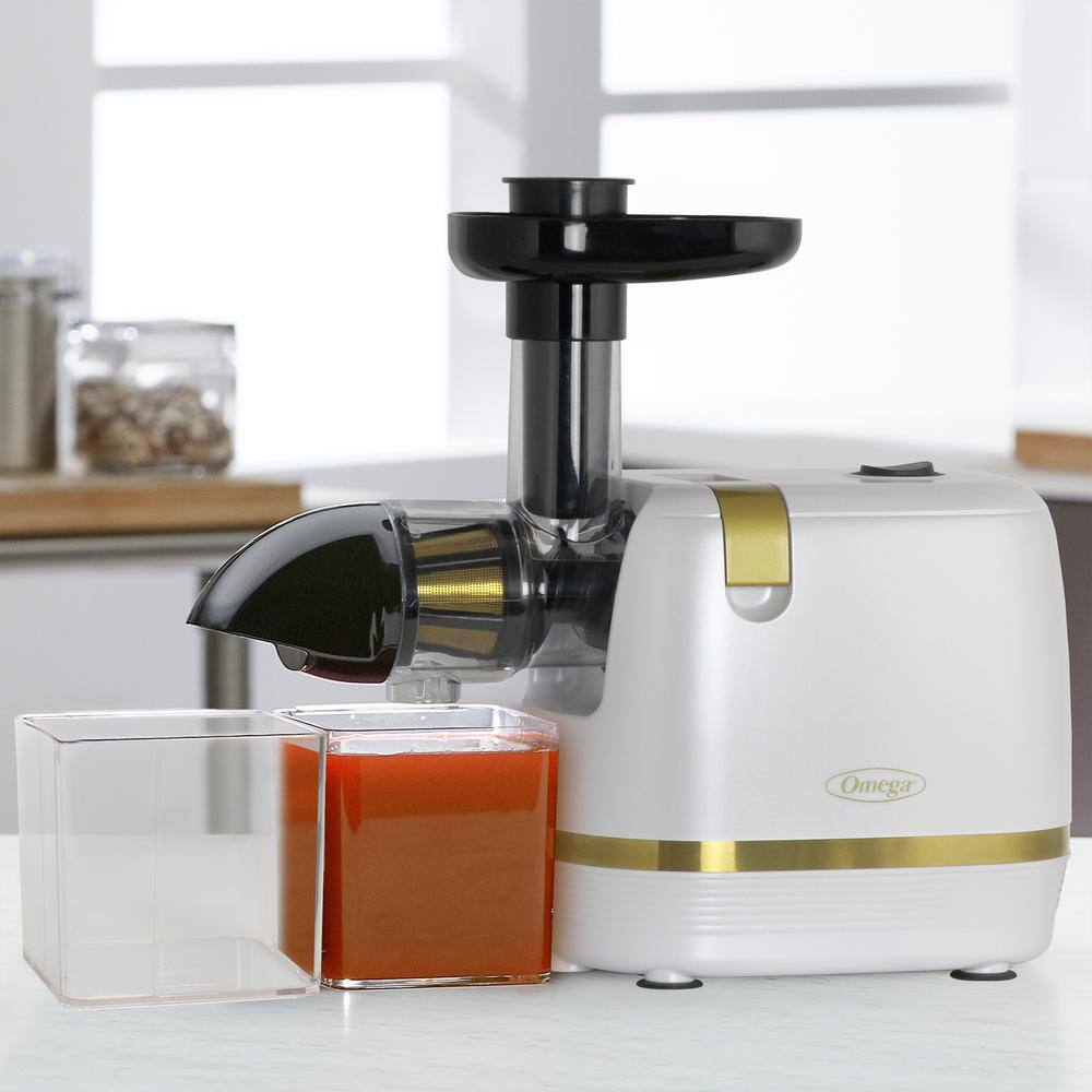 Omega Cold Press 365 Compact Masticating Horizontal Juicer in White H3000RWH13