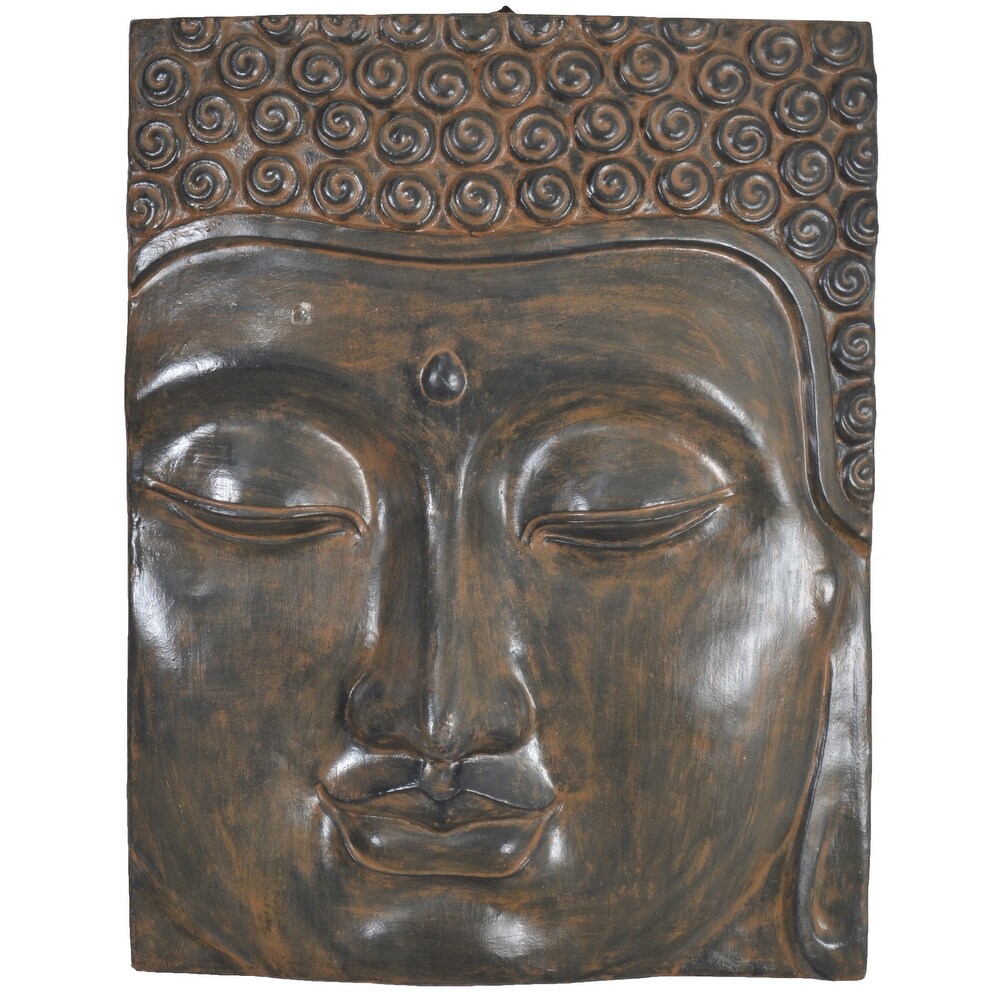 Buddha Face Wall Decoration Small Black Earth