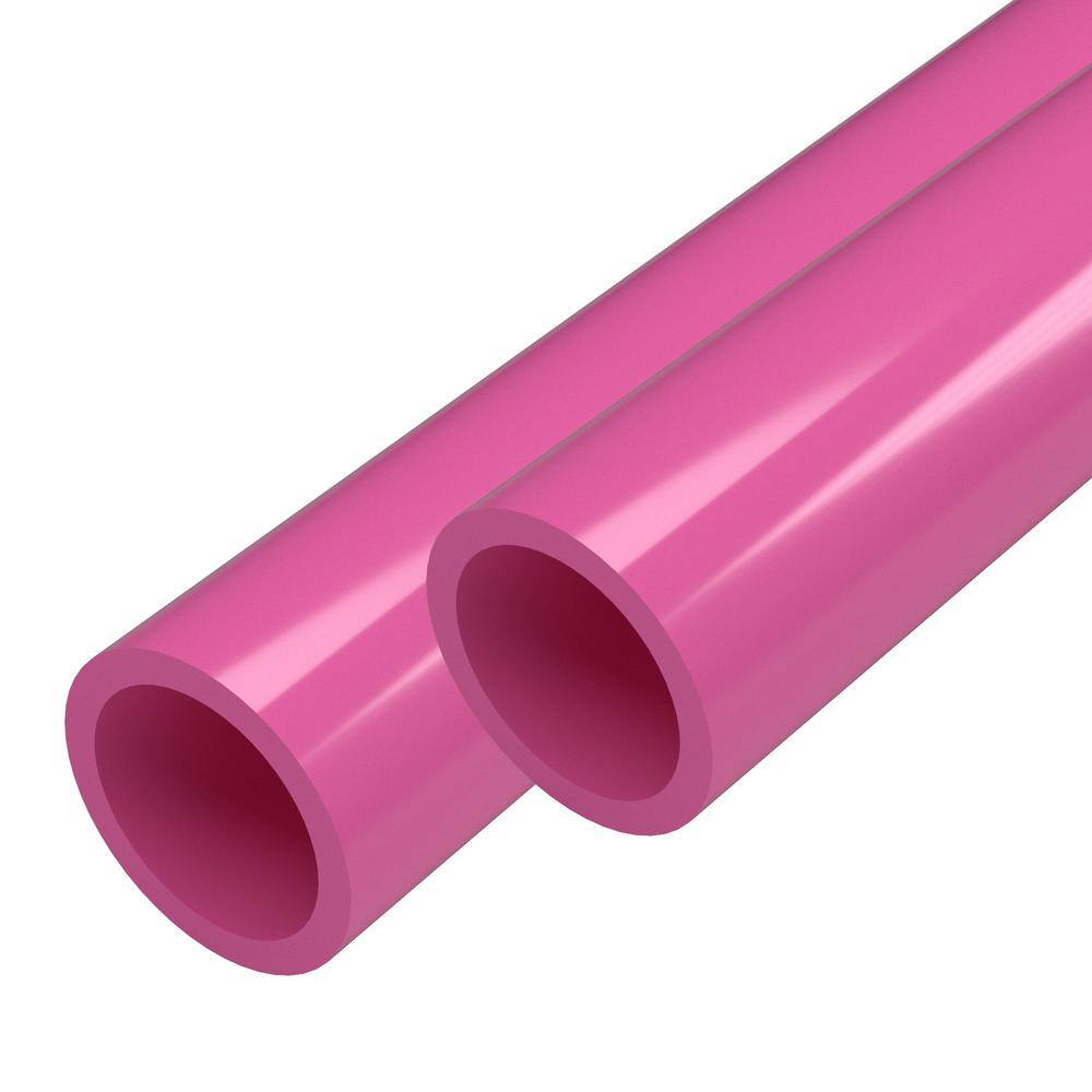 Formufit 1 in. x 5 ft. Furniture Grade Schedule 40 PVC Pressure Pipe in Pink (2-Pack) P001FGP-PK-5x2