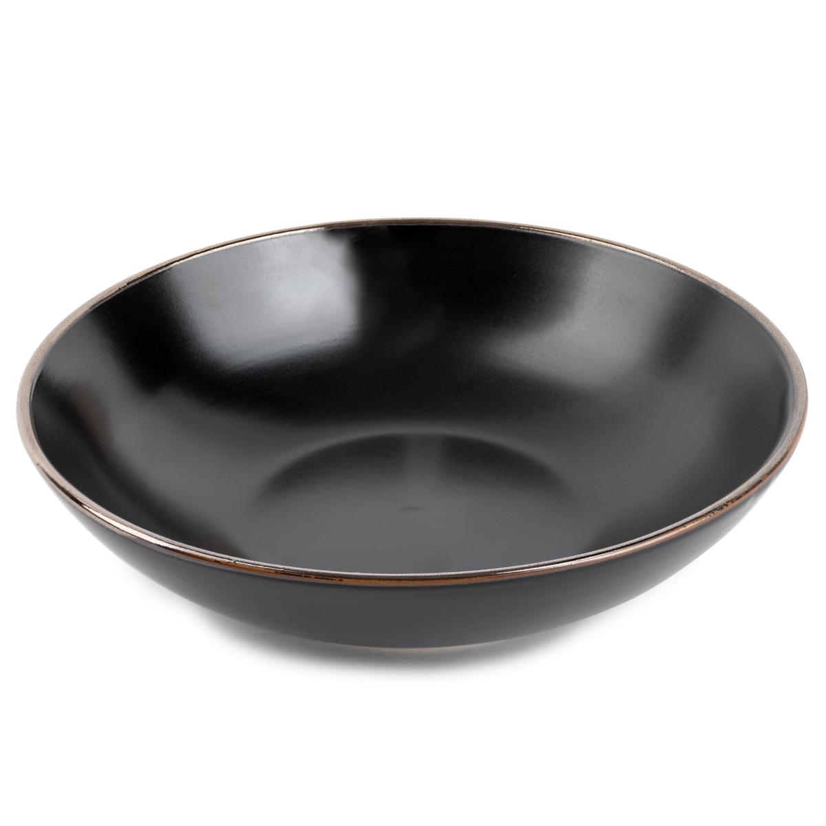 Thyme and Table Dinnerware Black Onyx Stoneware Round Soup Bowl