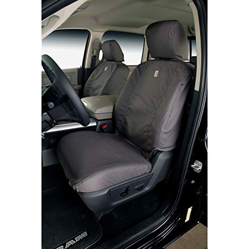 Covercraft Carhartt SeatSaver Custom First Row Seat Cover: Gravel， Duck Weave， 40/20/40 Bench Seat， 1 Pk