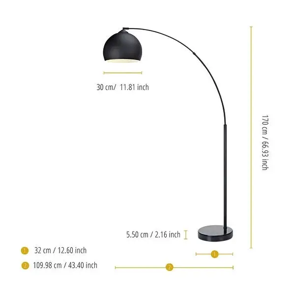 Arquer Arc Metal Floor Lamp with Bell Shade, 67