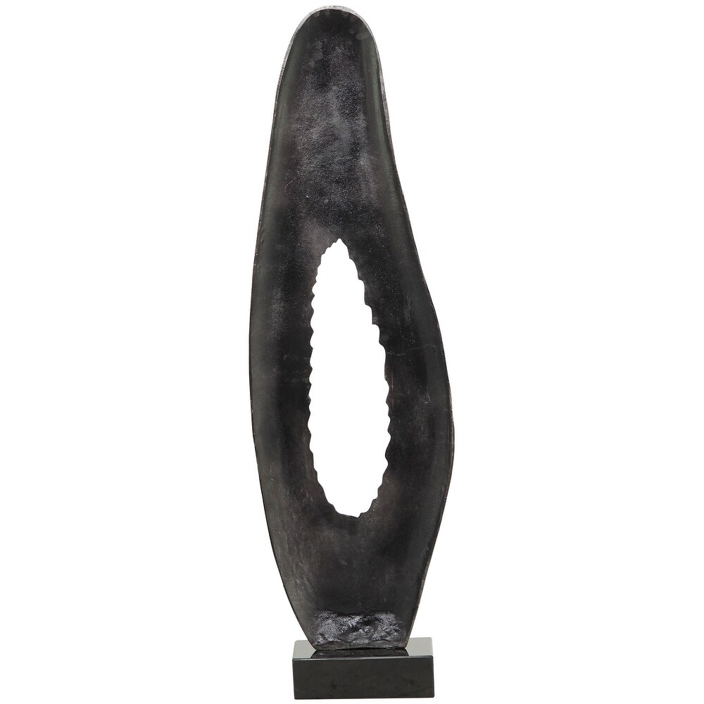 Aluminum Teardrop Abstract Sculpture with Black Base