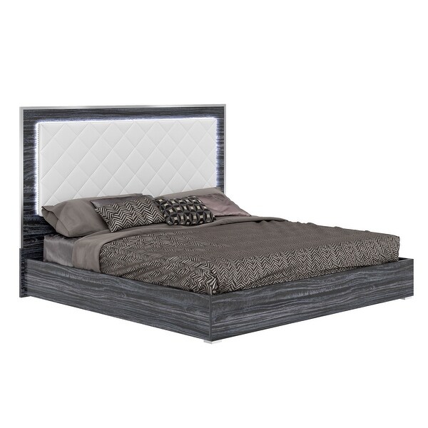 Somette Napolitan Contemporary 4-Piece Bedroom Set in Timeless Gray - - 37980773