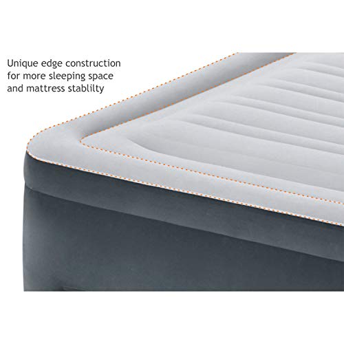 Intex Comfort Plush Mid Rise Dura-Beam Airbed with Internal Electric Pump， Bed Height 13