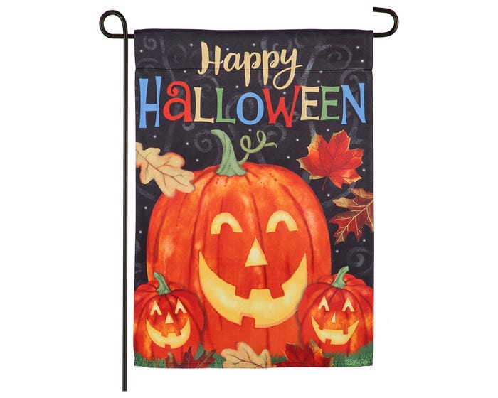 Evergreen Haunted Halloween Garden Suede Flag - 14S9270