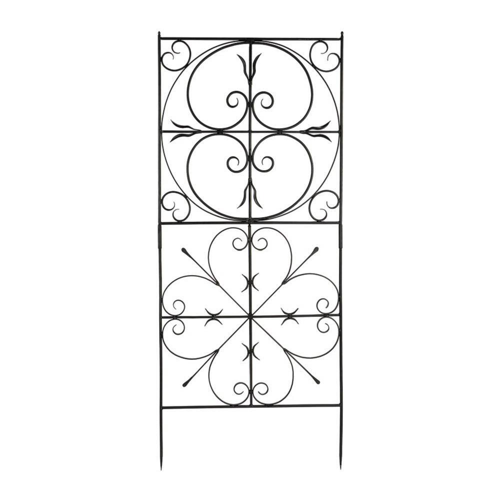 Achla Designs Aldrich Garden Trellis 75 in. Tall Graphite Powder Coat Finish VFT-22