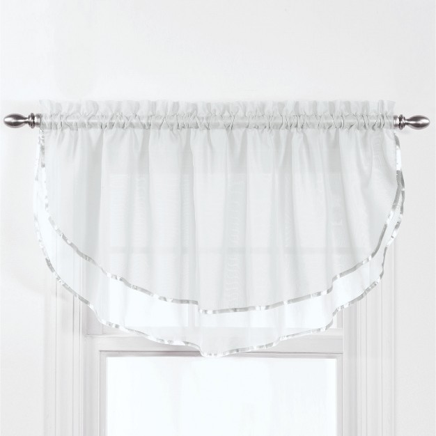 Collections Etc Elegance Sheer Ascot Window Valance Allows Light To Enter While Maintaining Privacy Decorative Accent For Any Room In